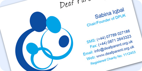 Deaf Parenting UK (DPUK) dpuk business card Deaf Parenting UK (DPUK) dpuk business card